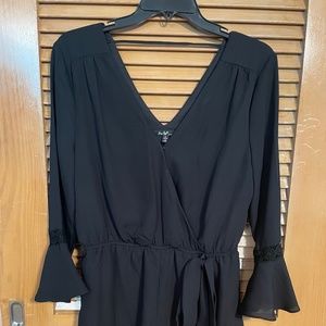 Papaya Clothing Black Jumpsuit Romper Dressy Size: L